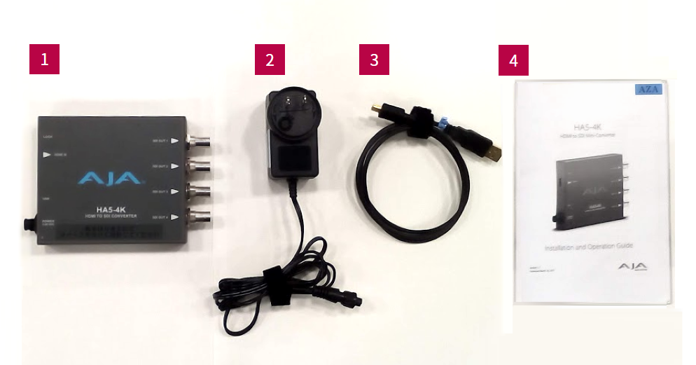 AJA HDMI2.0 to クアッドSDIコンバーター（HA5-4K）