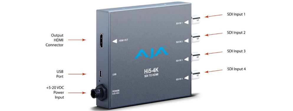 AJA クアッドSDI to HDMI2.0コンバーター（Hi5-4K-Plus）