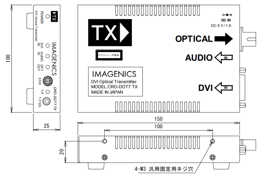 IMAGENICS DVI光送信器（CRO-DOT7TX）