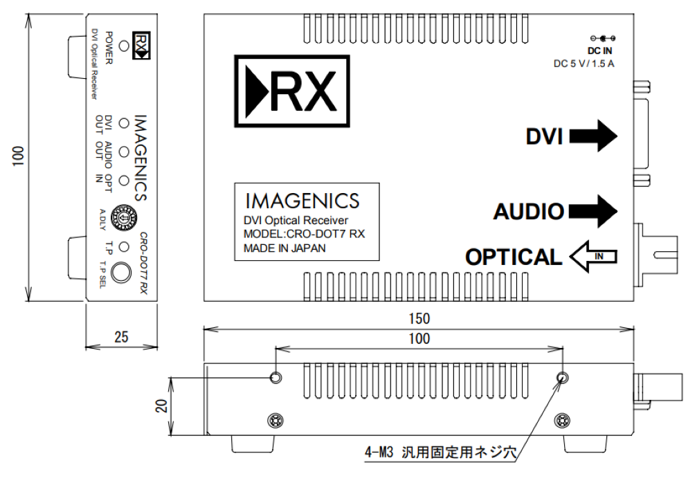 IMAGENICS DVI光受信器（CRO-DOT7RX）