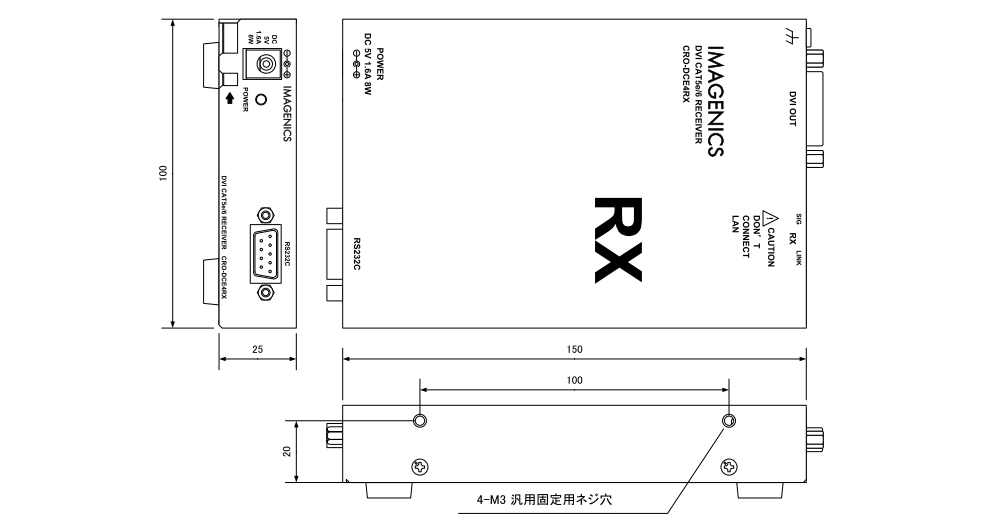 IMAGENICS DVIツイストペア受信器（CRO-DCE4RX）