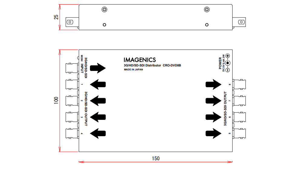 IMAGENICS 3G/HD/SD-SDI分配器（CRO-DVD8B）