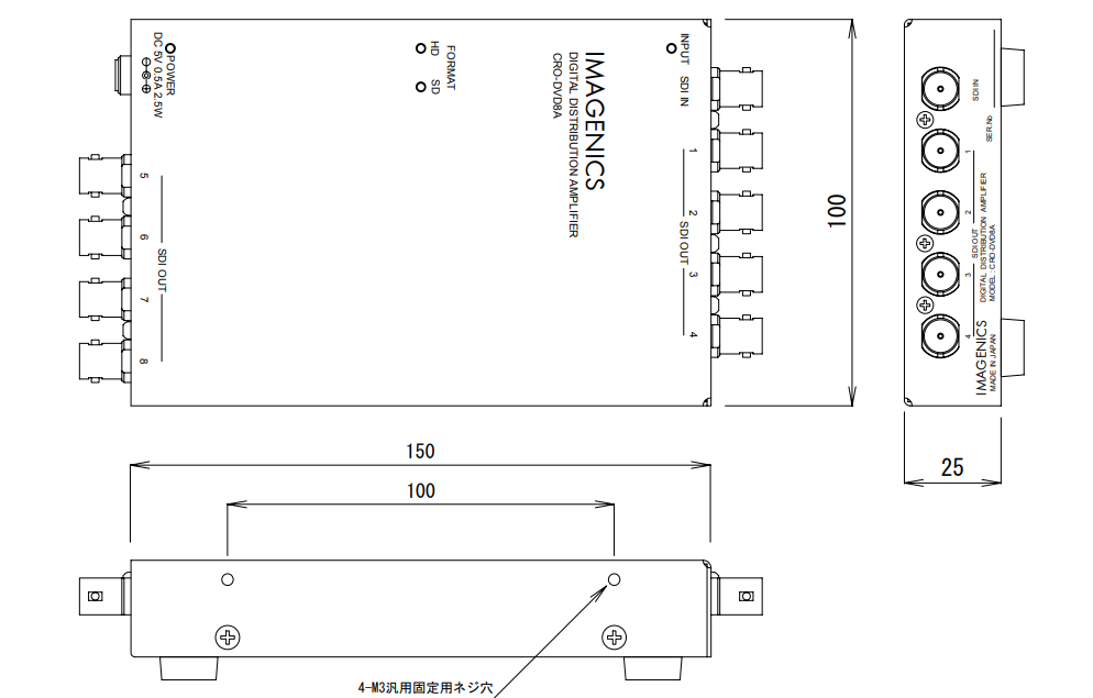 IMAGENICS 3G/HD/SD-SDI分配器（CRO-DVD8A）