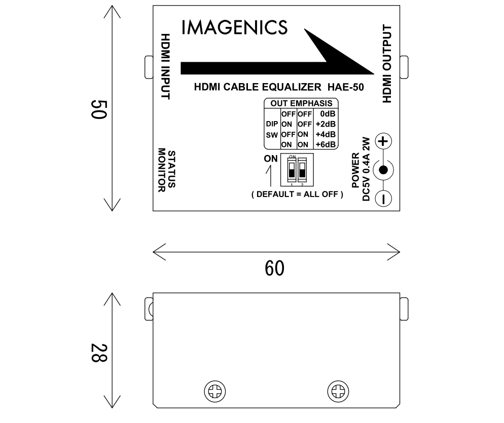 IMAGENICS HDMIケーブルイコライザー（HAE-50）