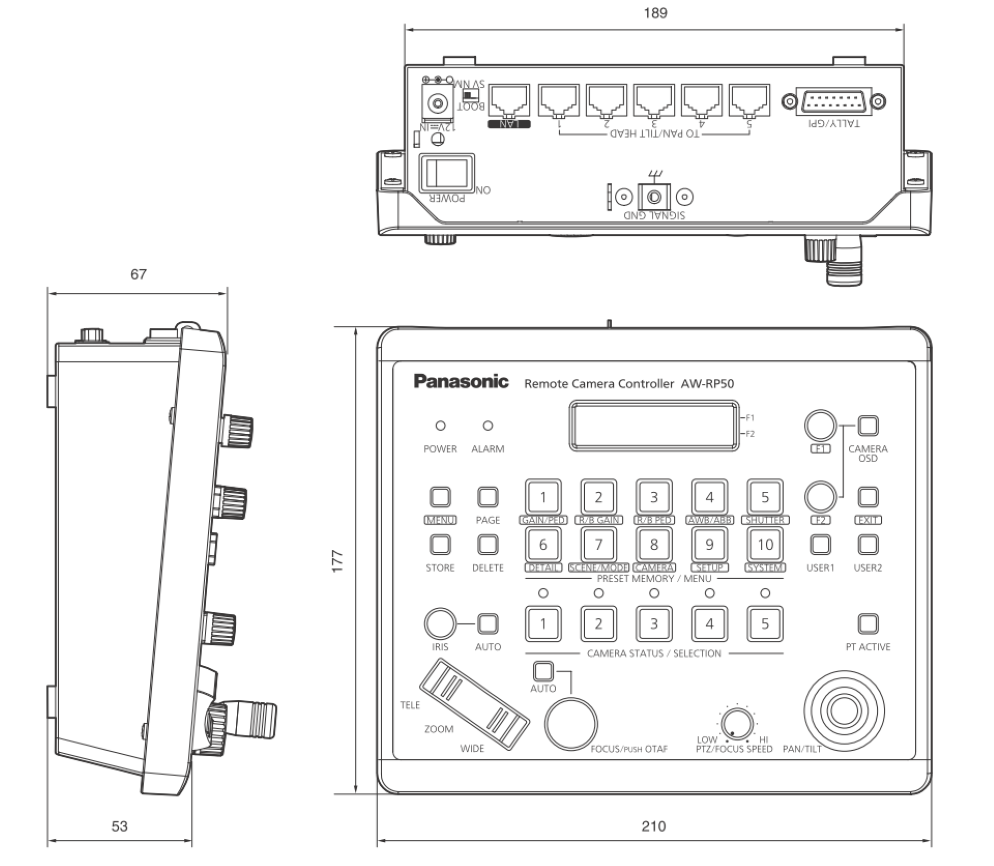 Panasonic リモートカメラコントローラー（AW-RP50N）