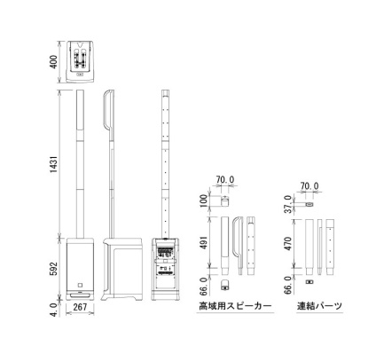 JBL コラムスピーカー（EON ONE PRO）