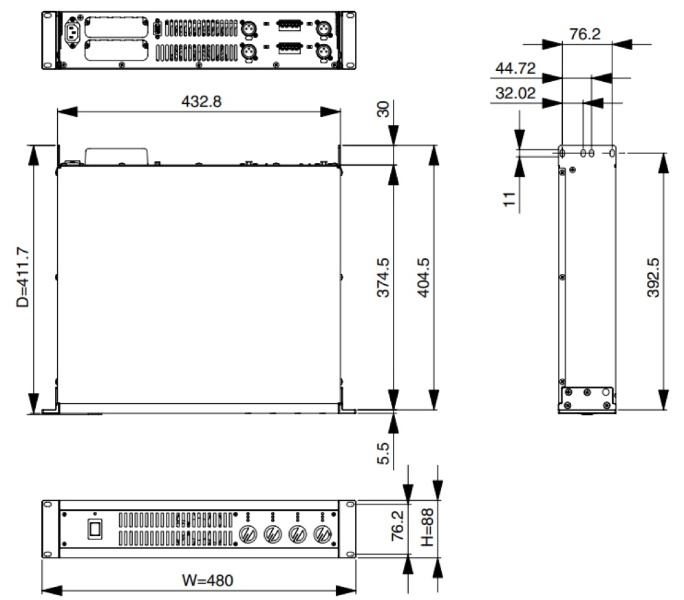 YAMAHA 4chパワーアンプ（XM4180）