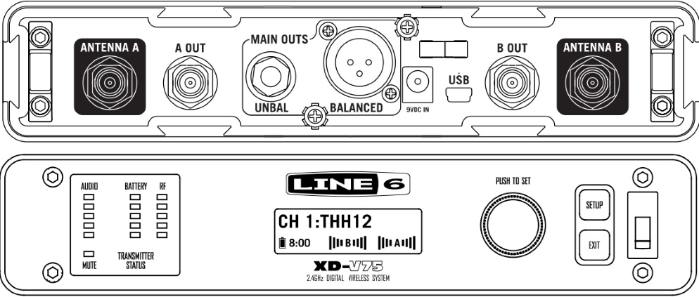 LINE6 2.4GHz帯ワイヤレスチューナー（RX212）