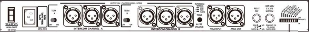 ClearCom 有線クリアカム メインステーション（MS-702/CC-100）